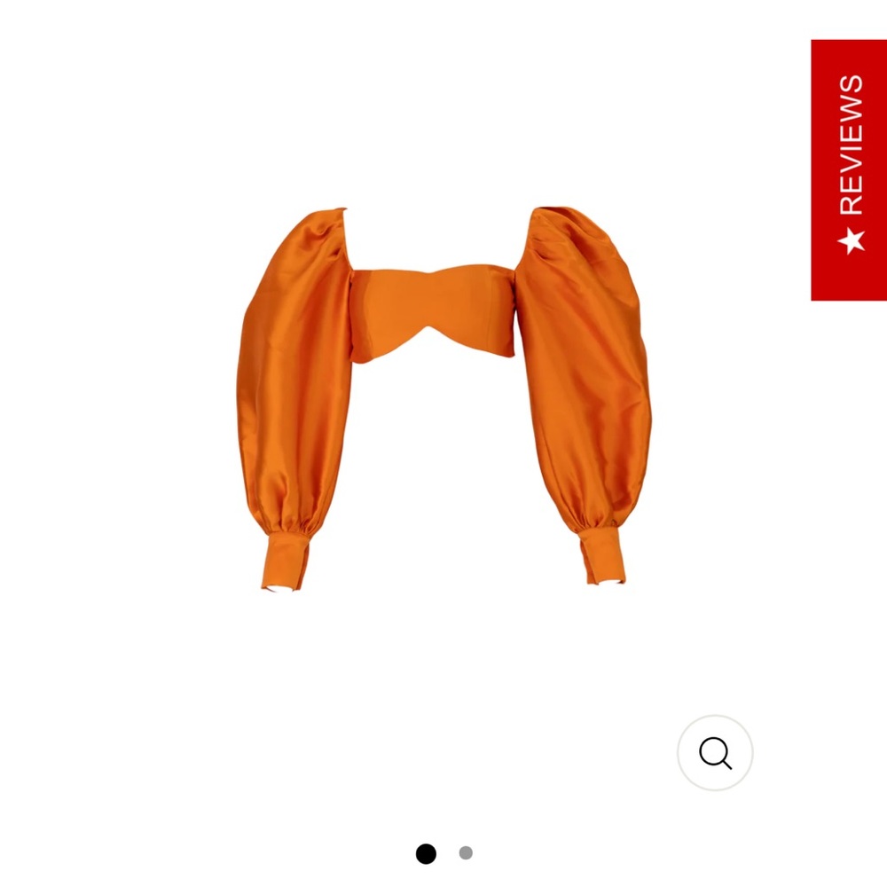 The Brand Label - Orange puff sleeve crop top